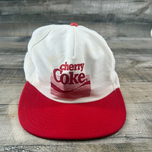 Vintage Cherry Coke Hat Coca Cola Adjustable Cap Made In USA - Picture 1 of 13